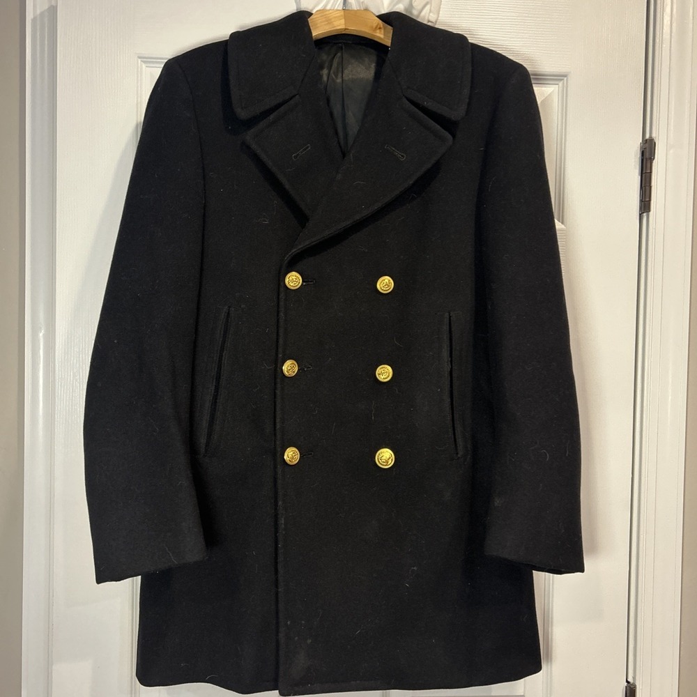 Official US Navy Men's Double-Breasted Wool‎ Bridge Coat